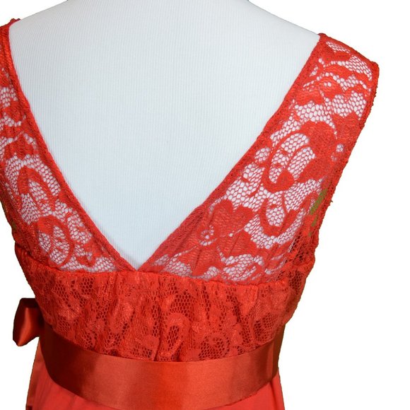 Maternity Dress *NWT*  Maxi Dress With Red Lace & Sash  Soft Fabric - Picture 7 of 9